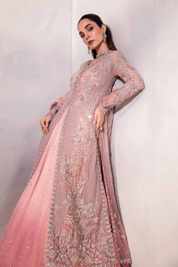 Maria-B- Resmin  Elegant Embellished Pink Bridal Dress - Image 4